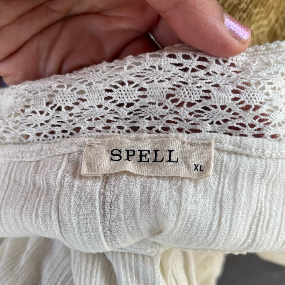 Spell Cream Crochet-Trimmed Peasant Camisole - Picture 11 of 16